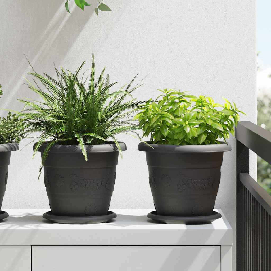 Vidaxl runder Blumentopf 24 Stück schwarz ø 26 x 21,5 cm Kunststoff