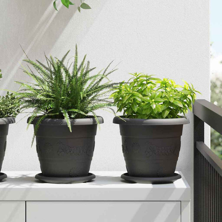 Vidaxl runder Blumentopf 24 Stück schwarz ø 26 x 21,5 cm Kunststoff