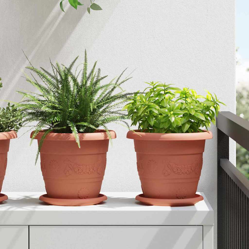 Vidaxl runde Blumenschalen 6 Stück ziegelrot ø 17,5 x 2 cm Kunststoff