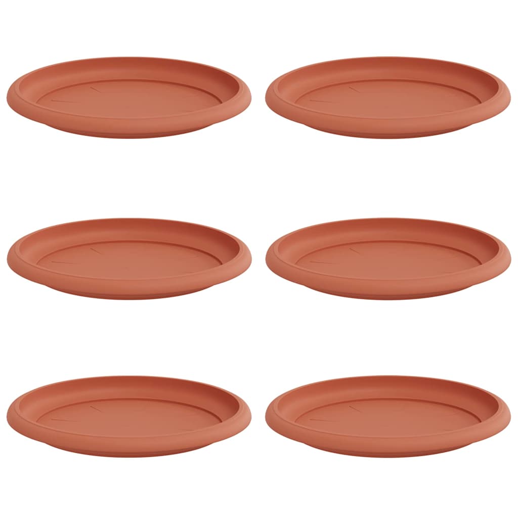 Vidaxl runde Blumenschalen 6 Stück ziegelrot ø 19 x 2 cm Kunststoff