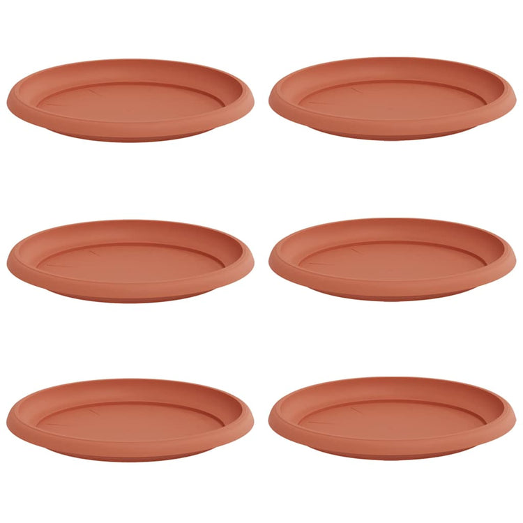 Vidaxl runde Blumenschalen 6 Stück ziegelrot ø 23,5 x 2,5 cm