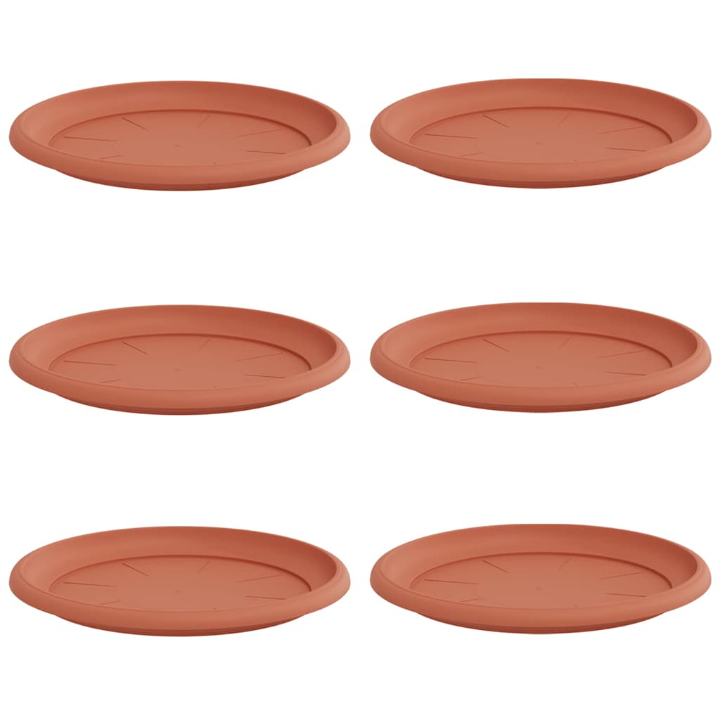 Vidaxl runde Blumenschalen 6 Stück ziegelrot ø 27 x 2,5 cm Kunststoff