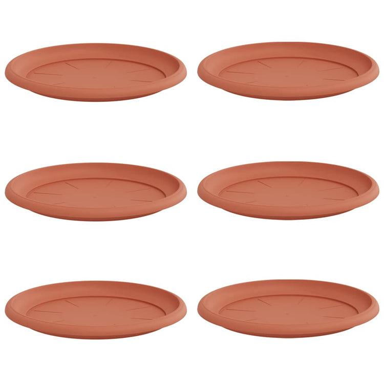 Vidaxl runde Blumenschalen 6 Stück ziegelrot ø 27 x 2,5 cm Kunststoff