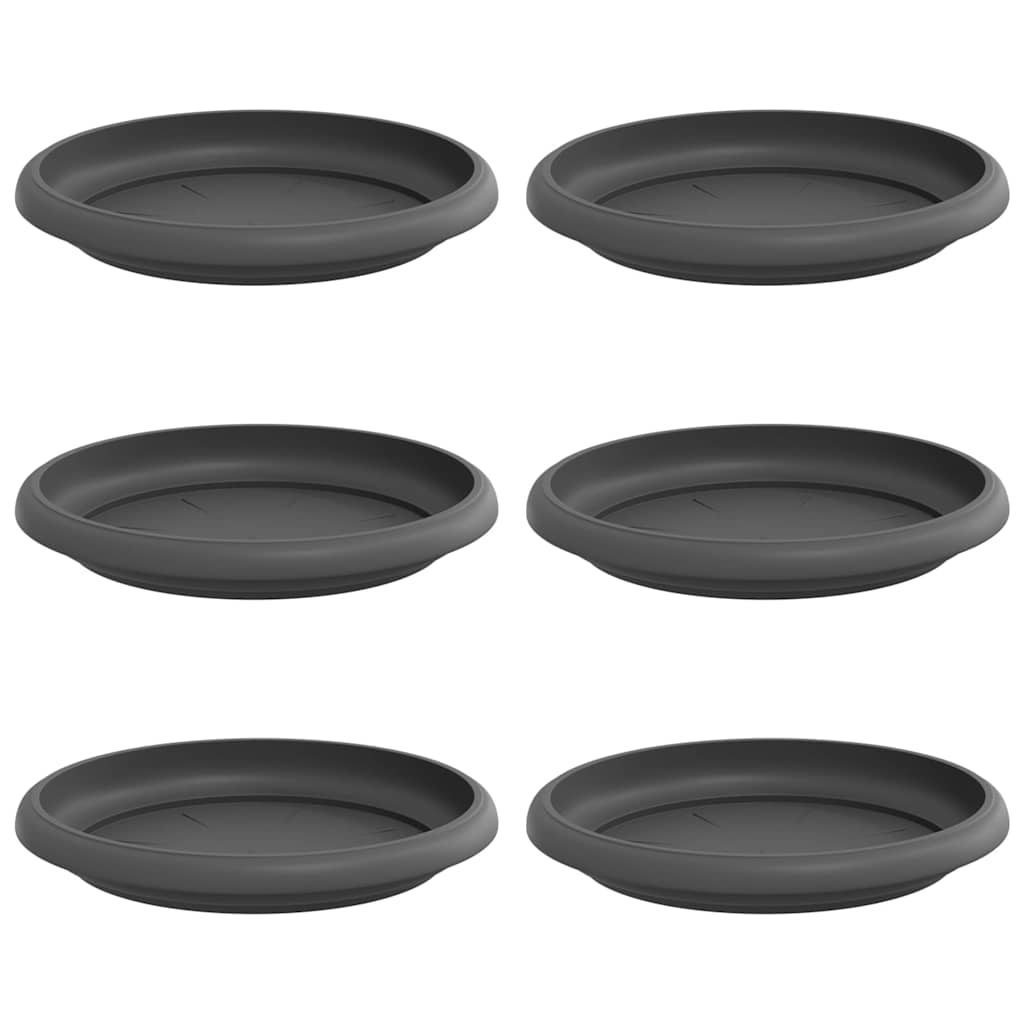 Vidaxl runde Blumenschalen 6 Stück schwarz ø 15,5 x 2 cm Kunststoff