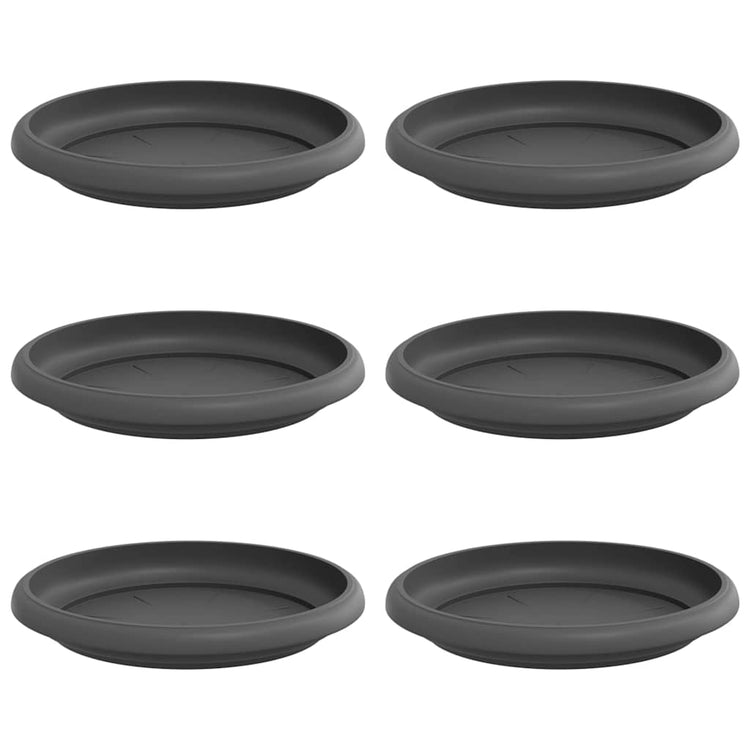 Vidaxl runde Blumenschalen 6 Stück schwarz ø 15,5 x 2 cm Kunststoff