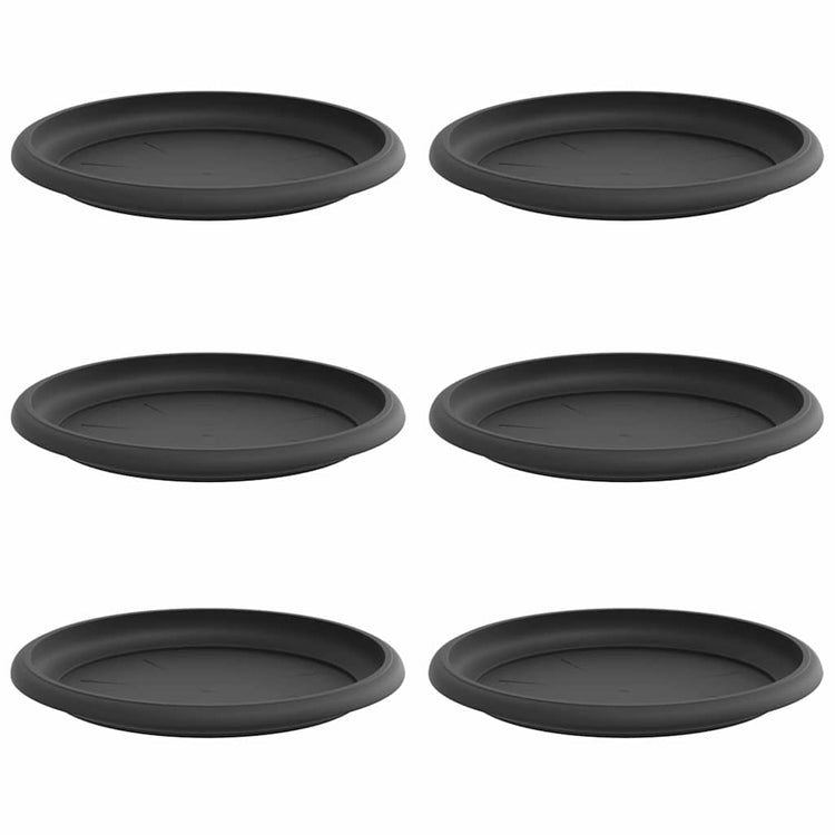 Vidaxl runde Blumenschalen 6 Stück schwarz ø 17,5 x 2 cm Kunststoff