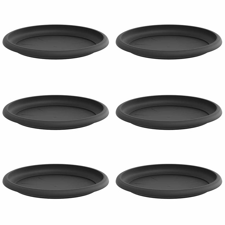 Vidaxl runde Blumenschalen 6 Stück schwarz ø 19 x 2 cm Kunststoff