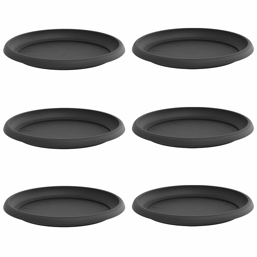 Vidaxl runde Blumenschalen 6 Stück schwarz ø 14 x 2 cm Kunststoff