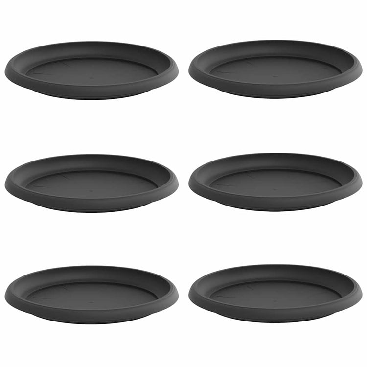 Vidaxl runde Blumenschalen 6 Stück schwarz ø 14 x 2 cm Kunststoff