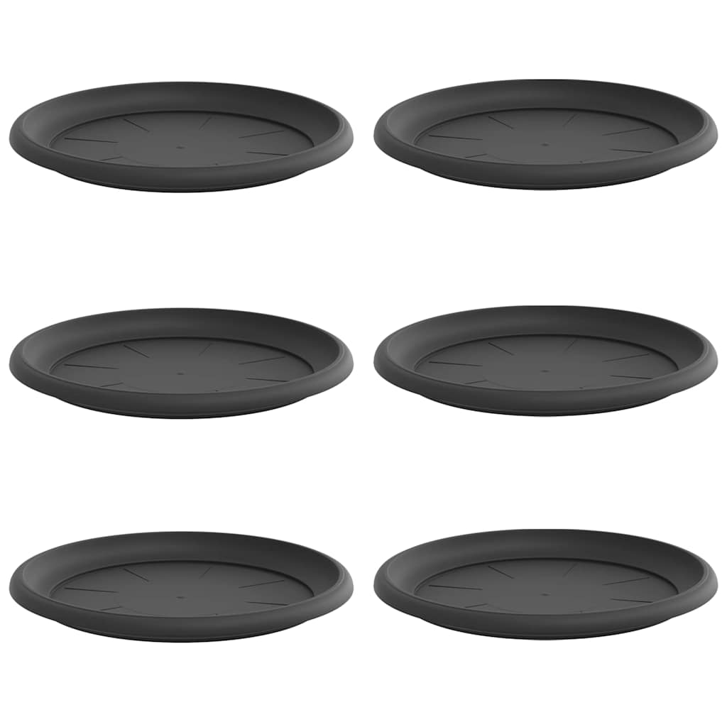 Vidaxl runde Blumenschalen 6 Stück schwarz ø 14 x 2 cm Kunststoff