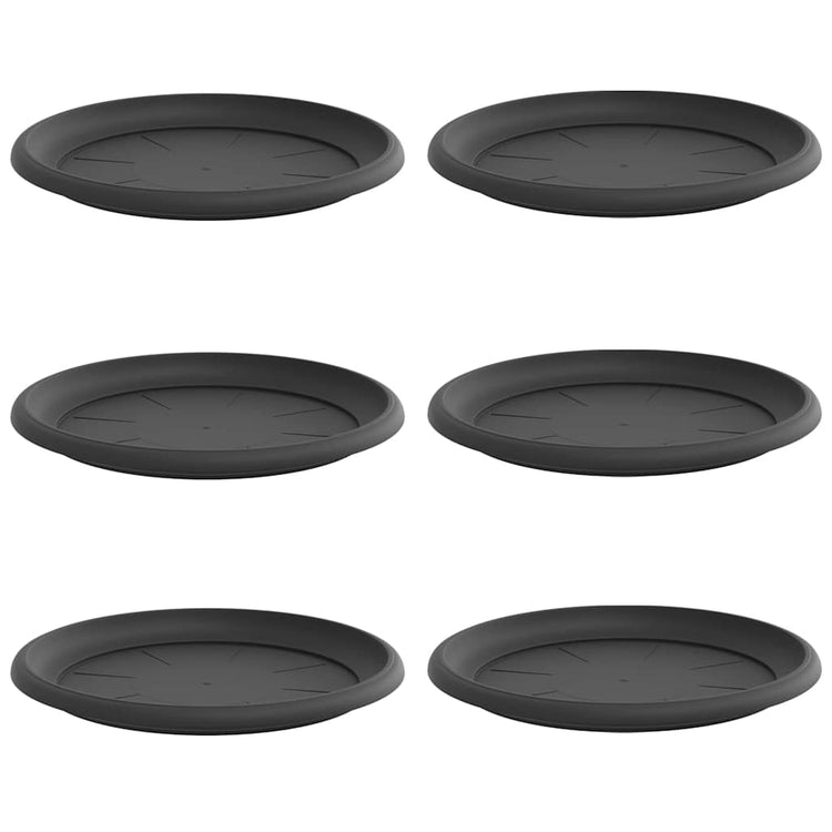 Vidaxl runde Blumenschalen 6 Stück schwarz ø 14 x 2 cm Kunststoff