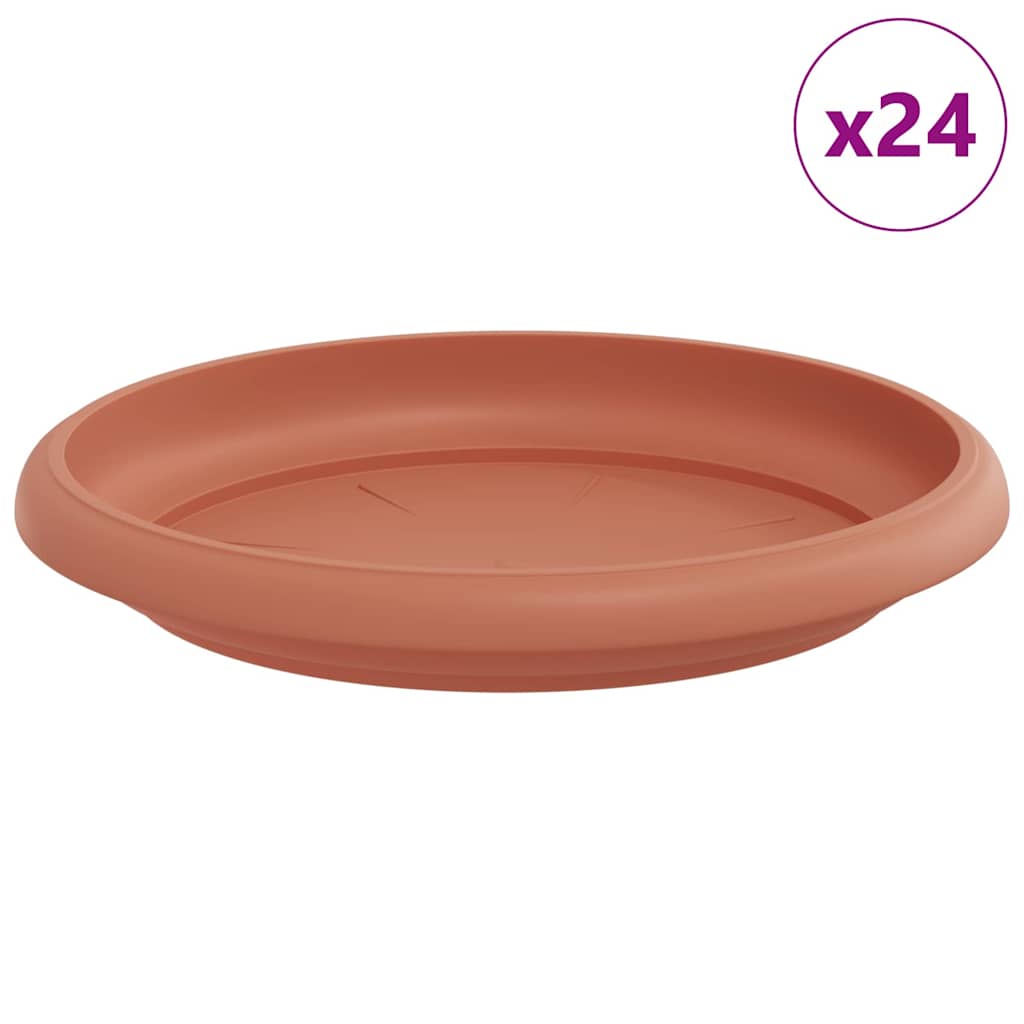 Vidaxl runde Blumenschalen 24 Stück ziegelrot ø 14 x 2 cm Kunststoff