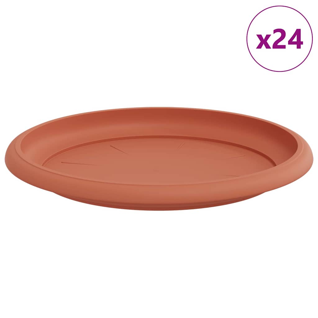 Vidaxl runde Blumenschalen 24 Stück ziegelrot ø 14 x 2 cm Kunststoff