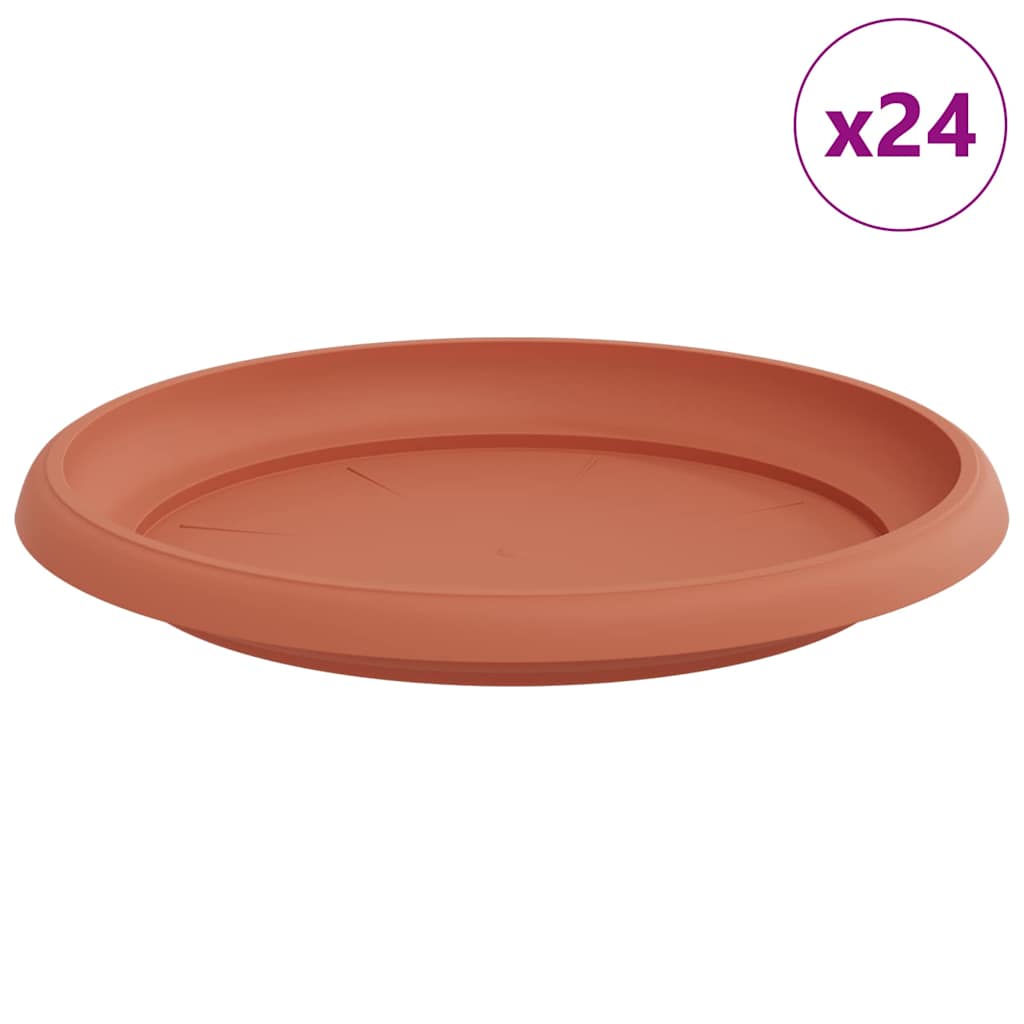 Vidaxl runde Blumenschalen 24 Stück ziegelrot ø 21,5 x 2,5 cm