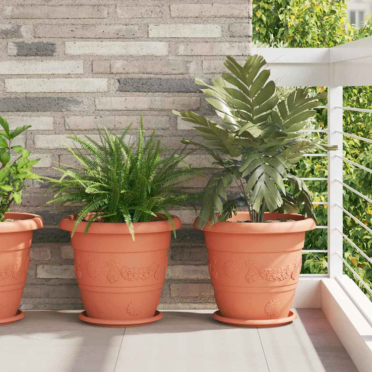 Vidaxl runde Blumenschalen 24 Stück ziegelrot ø 27 x 2,5 cm