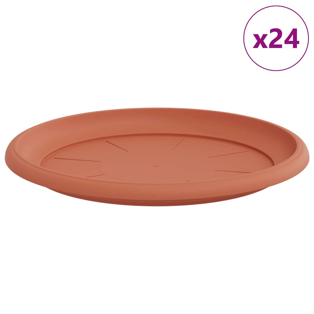 Vidaxl runde Blumenschalen 24 Stück ziegelrot ø 27 x 2,5 cm