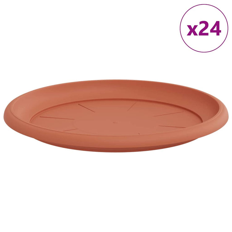 Vidaxl runde Blumenschalen 24 Stück ziegelrot ø 27 x 2,5 cm