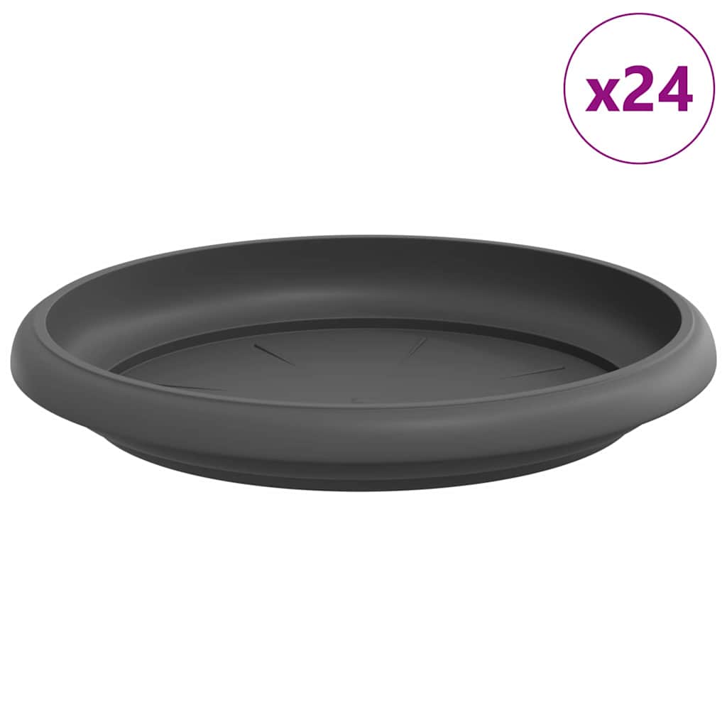 Vidaxl runde Blumenschalen 24 Stück schwarz ø 14 x 2 cm Kunststoff