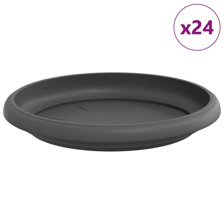 Vidaxl runde Blumenschalen 24 Stück schwarz ø 14 x 2 cm Kunststoff