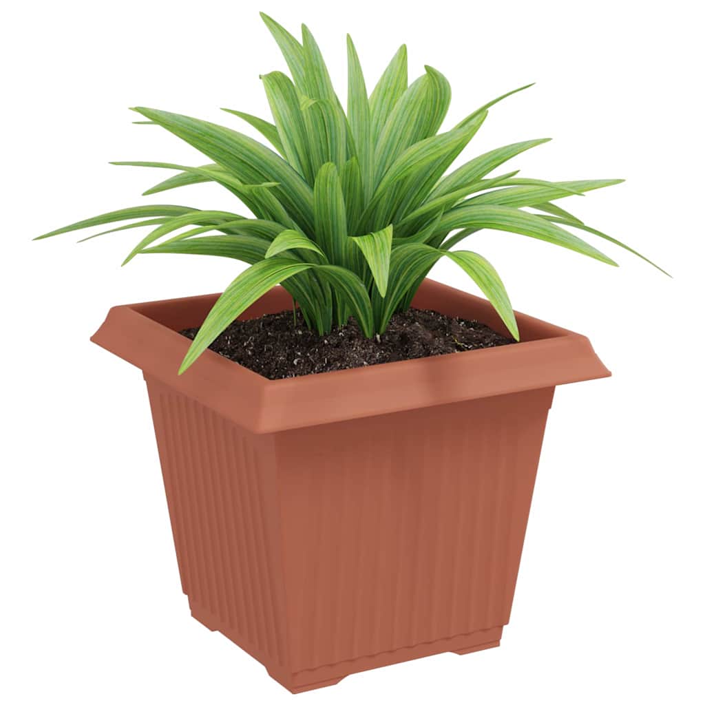 Vidaxx quadratischer Blumentopf 6 Stück ziegelrot 20 x 20 x 16 cm Kunststoff