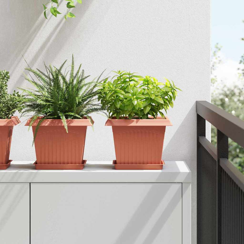 Vidaxx quadratischer Blumentopf 6 Stück ziegelrot 23 x 23 x 17,5 cm