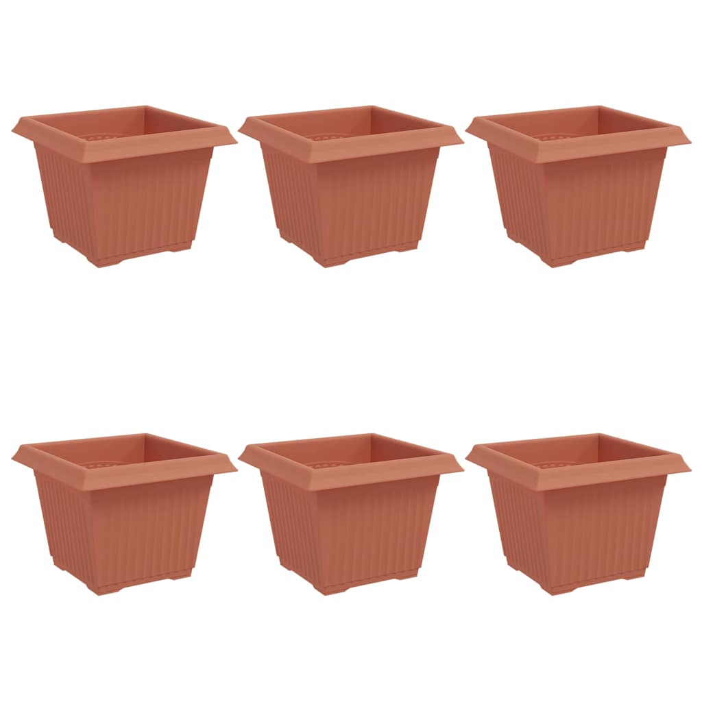 Vidaxx quadratischer Blumentopf 6 Stück ziegelrot 23 x 23 x 17,5 cm