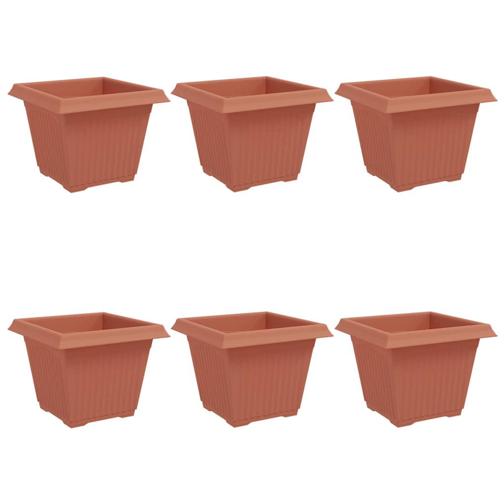 Vidaxx quadratischer Blumentopf 6 Stück ziegelrot 28,5 x 28,5 x 22 cm