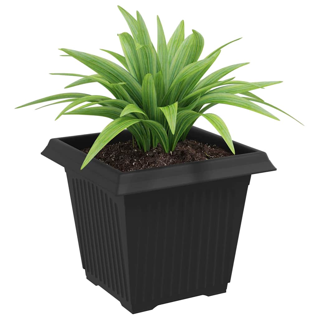 Vidaxx quadratischer Blumentopf 6 Stück schwarz 20 x 20 x 16 cm Kunststoff
