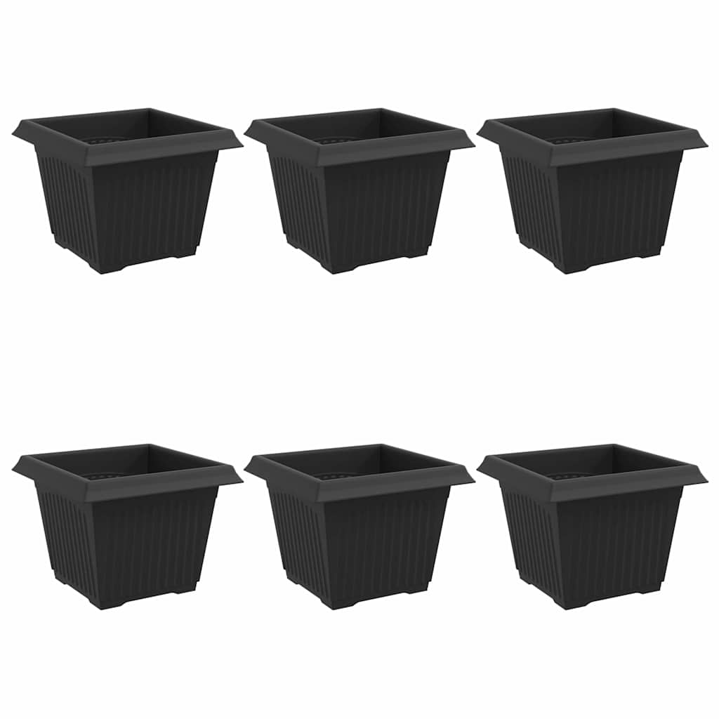 Vidaxx quadratischer Blumentopf 6 Stück schwarz 23 x 23 x 17,5 cm Kunststoff