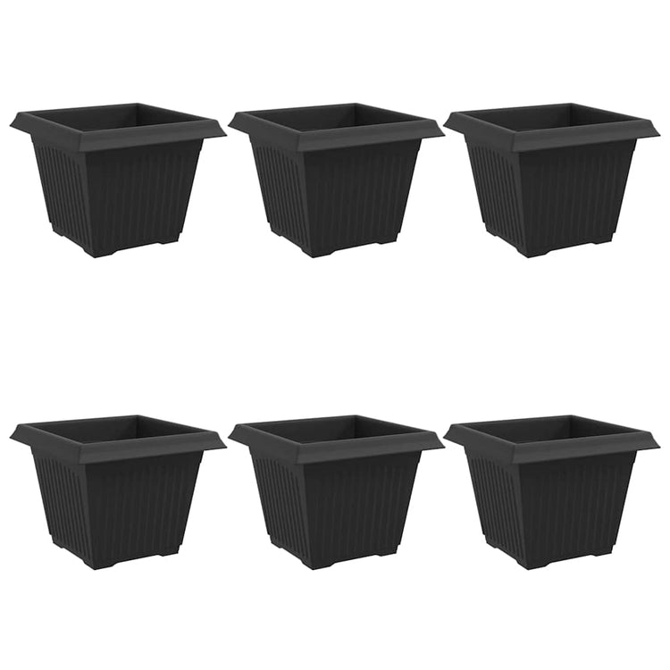 Vidaxxl quadratischer Blumentopf 6 Stück schwarz 28,5 x 28,5 x 22 cm Kunststoff