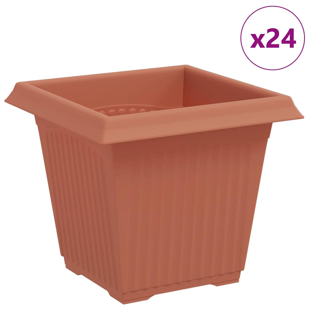 Vidaxx quadratischer Blumentopf 24 Stück ziegelrot 16 x 16 x 14 cm