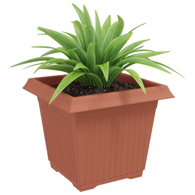 VidaXL quadratischer Blumentopf 24 Stück ziegelrot 28,5 x 28,5 x 22 cm