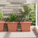 Vidaxx quadratischer Blumentopf 24 Stück ziegelrot 33 x 33 x 26 cm