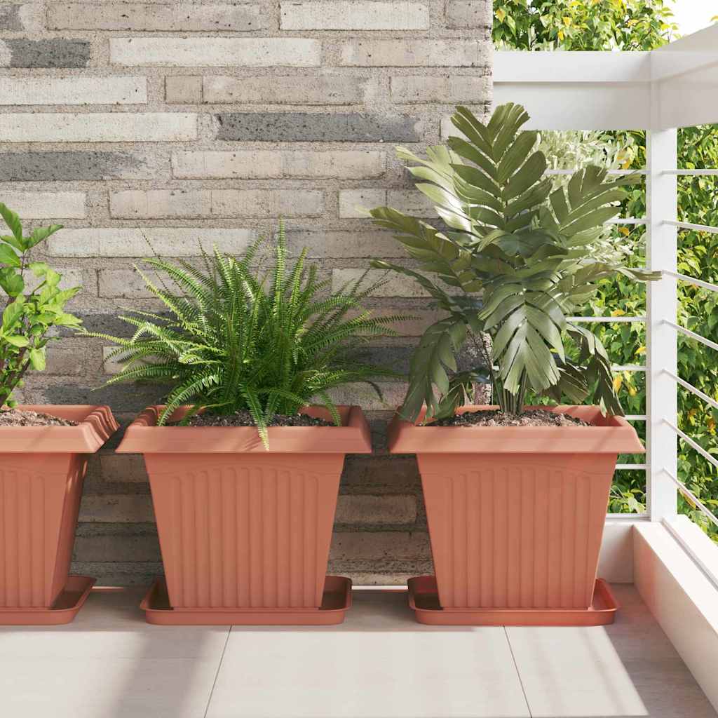 Vidaxx quadratischer Blumentopf 24 Stück ziegelrot 38 x 38 x 30 cm