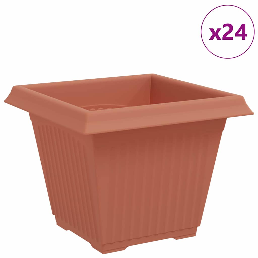 Vidaxx quadratischer Blumentopf 24 Stück ziegelrot 38 x 38 x 30 cm