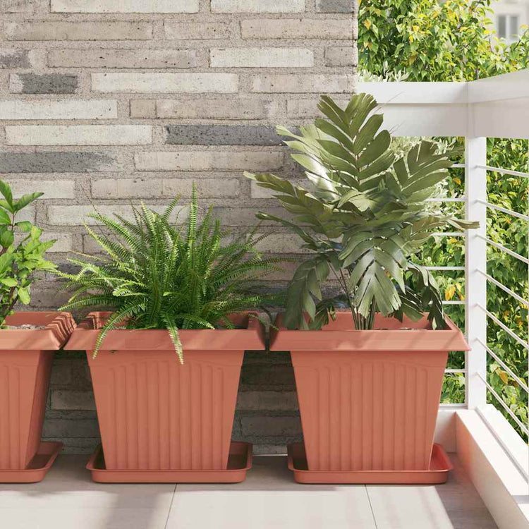 Vidaxx quadratischer Blumentopf 24 Stück ziegelrot 43 x 43 x 33,5 cm