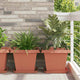Vidaxx quadratischer Blumentopf 24 Stück ziegelrot 43 x 43 x 33,5 cm