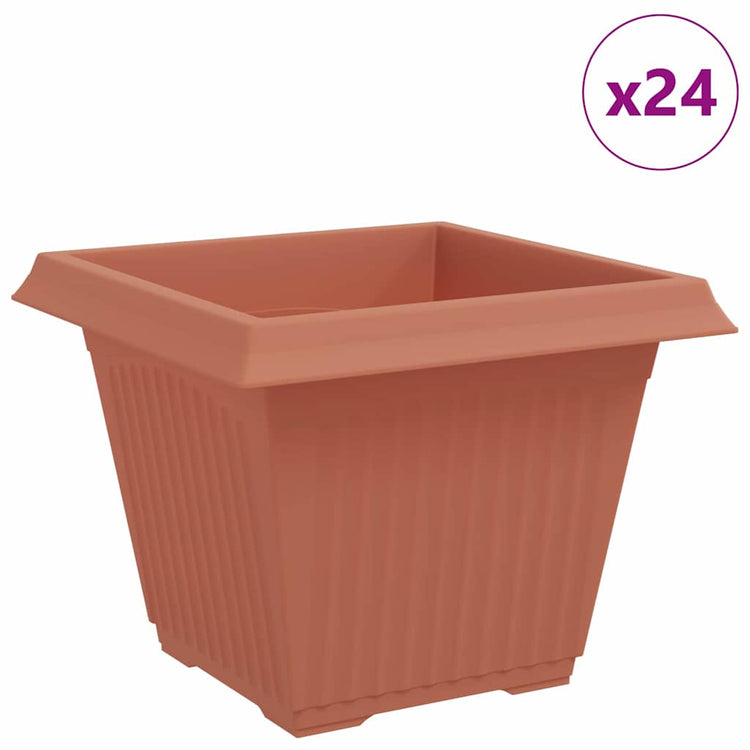 Vidaxx quadratischer Blumentopf 24 Stück ziegelrot 43 x 43 x 33,5 cm