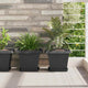 Vidaxx quadratischer Blumentopf 24 Stück schwarz 28,5 x 28,5 x 22 cm Kunststoff