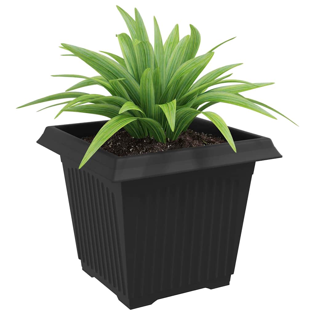 Vidaxx quadratischer Blumentopf 24 Stück schwarz 28,5 x 28,5 x 22 cm Kunststoff