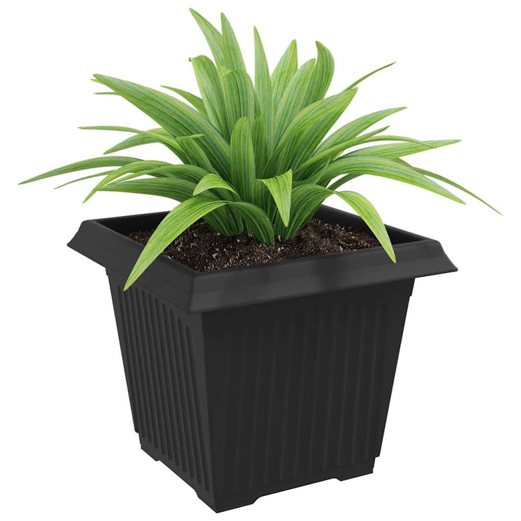 Vidaxx quadratischer Blumentopf 24 Stück schwarz 33 x 33 x 26 cm Kunststoff