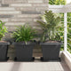 VidaXL quadratischer Blumentopf 24 Stück schwarz 38 x 38 x 30 cm Kunststoff