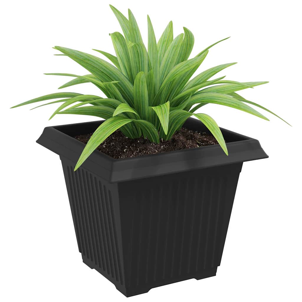 VidaXL quadratischer Blumentopf 24 Stück schwarz 38 x 38 x 30 cm Kunststoff