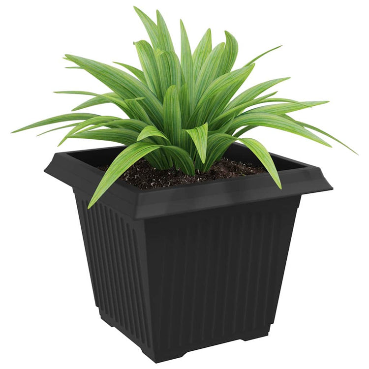 Vidaxxl quadratischer Blumentopf 24 Stück schwarz 43 x 43 x 33,5 cm Kunststoff