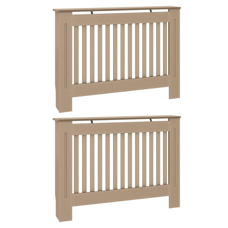 Vidaxxl Heizkörperabdeckung 2 Stück braun 112 x 19 x 81,5 cm Holzwerkstoff