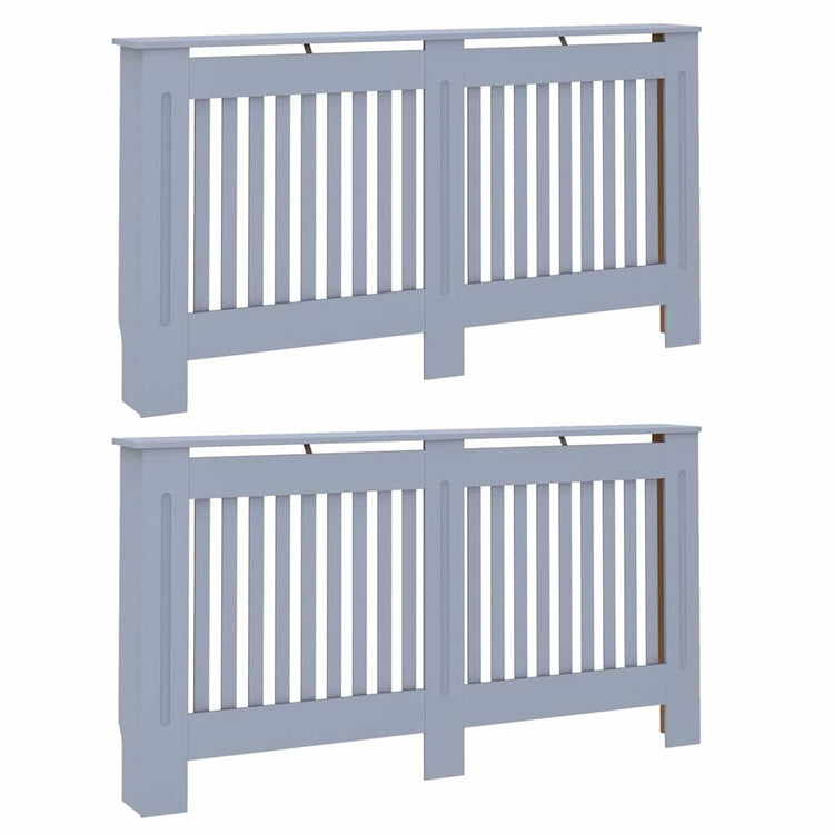 Vidaxxl Heizkörperabdeckung 2 Stück grau 152 x 19 x 81,5 cm Holzwerkstoff