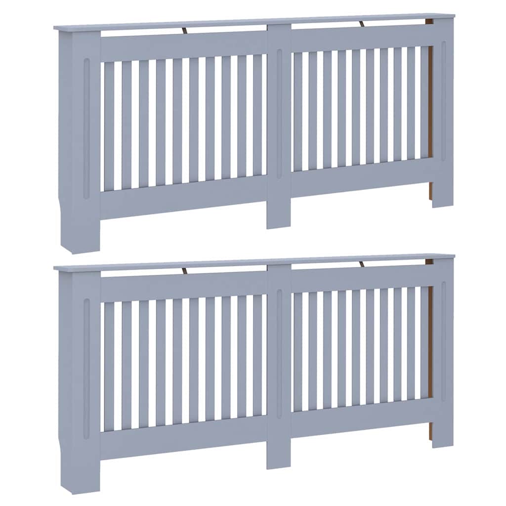 Vidaxxl Heizkörperabdeckung 2 Stück grau 172 x 19 x 81,5 cm Holzwerkstoff