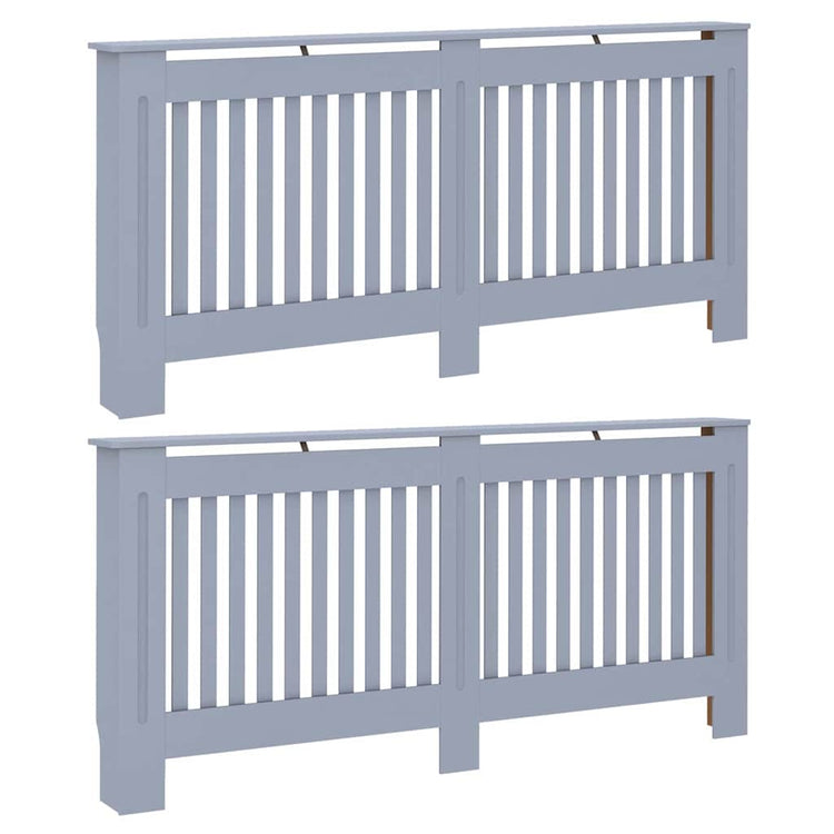 Vidaxxl Heizkörperabdeckung 2 Stück grau 172 x 19 x 81,5 cm Holzwerkstoff