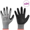 Vidaxl Arbeitshandschuhe 24 Stück grau und schwarz 7 s Polyester