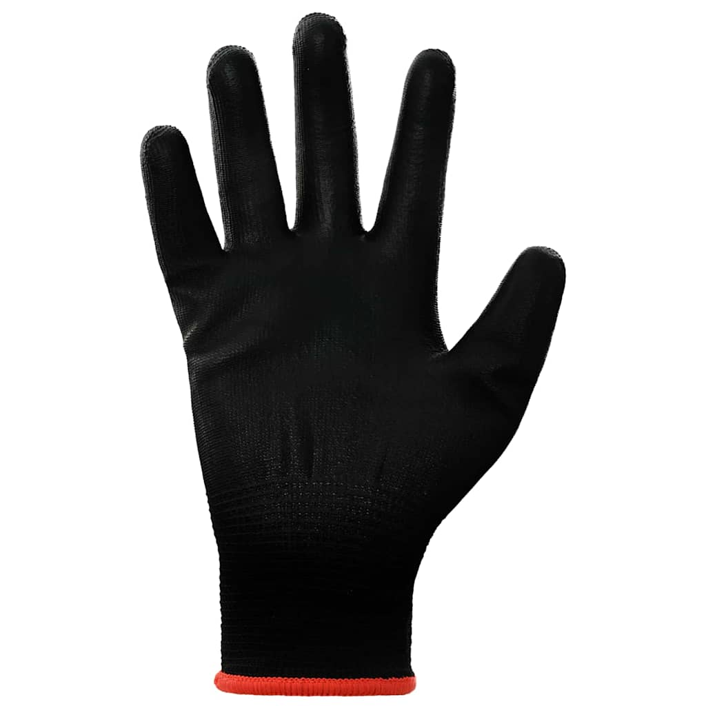 Vidaxxl Arbeitshandschuhe 12 Stück schwarz 7 s Polyester